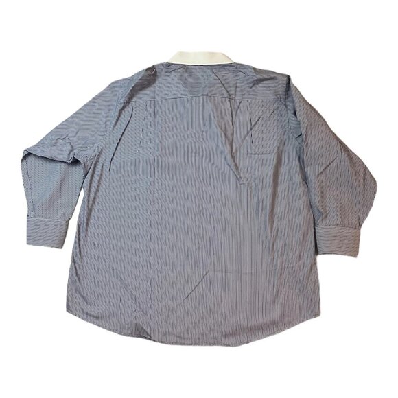 Donald J Trump Long Sleeve Button Up Pinstriped Blue Shirt Men's Size 18-32/33 - Picture 2 of 10